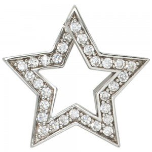 Anhänger Stern 925 Sterling Silber rhodiniert mit Zirkonia
