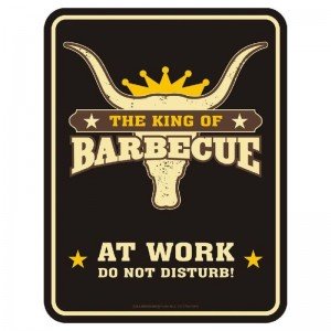 geprägtes Blechschild The King of Barbecue schwarz Grillen