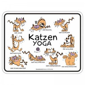 geprägtes Blechschild - Katzen Yoga