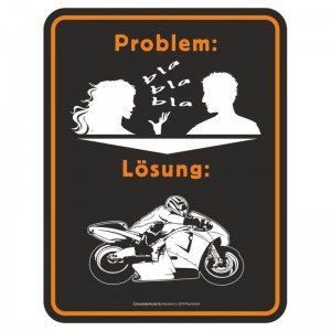 geprägtes Blechschild - Problem Lösung Biken