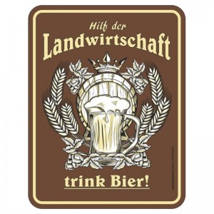 geprägtes Blechschild - Hilf der Landwirtschaft