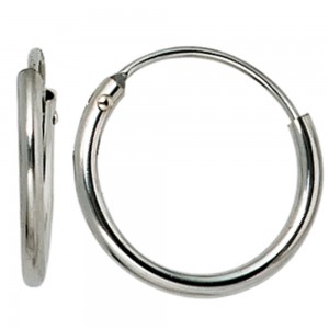 Creolen rund 585 Weißgold Ohrringe Goldohrringe Goldcreolen