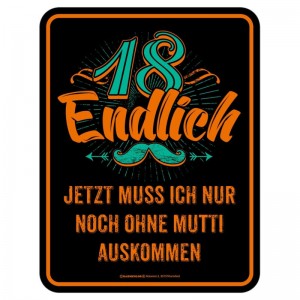 geprägtes Blechschild - ohne Mutti