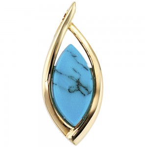 Anhänger 585 Gelbgold 1 Türkis Goldanhänger