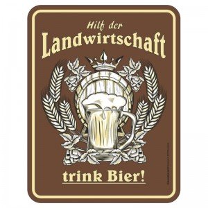 geprägtes Blechschild - Hilf der Landwirtschaft