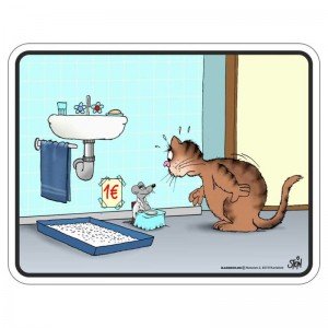 geprägtes Blechschild - Katzenklo 1 Euro