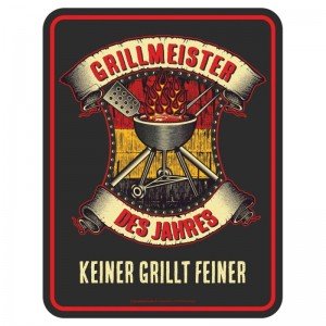 geprägtes Blechschild - Grillmeister des Jahres