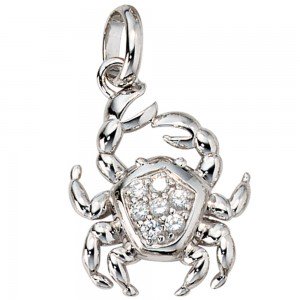 Anhänger Sternzeichen Krebs 925 Silber mit Zirkonia Sternzeichenanhänger