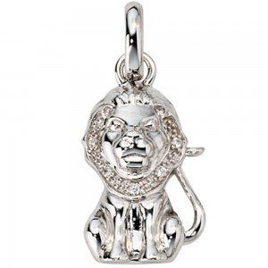 Anhänger Sternzeichen Löwe 925 Sterling Silber mit Zirkonia Sternzeichenanhänger