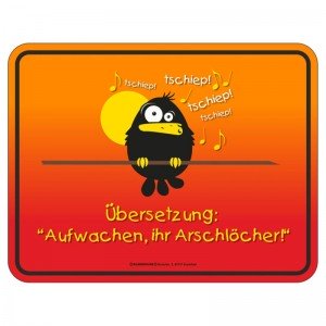 geprägtes Blechschild - Aufwachen