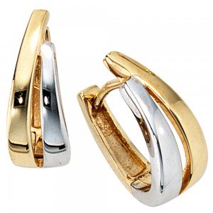 Creolen 333 Gelbgold bicolor Ohrringe Goldohrringe Goldcreolen