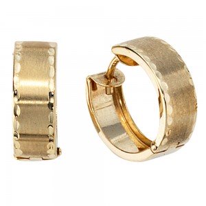 Creolen rund 333 Gelbgold mattiert Ohrringe Goldohrringe Goldcreolen
