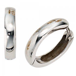 Creolen rund 375 Gold Weißgold Ohrringe Goldohrringe Goldcreolen