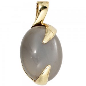 Anhänger oval 585 Gelbgold 1 Mondstein Goldanhänger