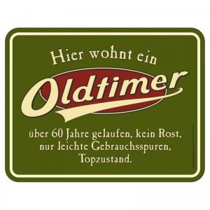 geprägtes Blechschild - Oldtimer 60