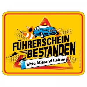 geprägtes Blechschild - Führerschein bestanden