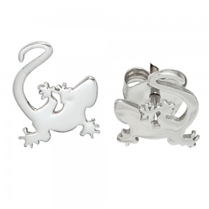 Kinder Ohrstecker Gecko 925 Sterling Silber rhodiniert Ohrringe Kinderohrringe