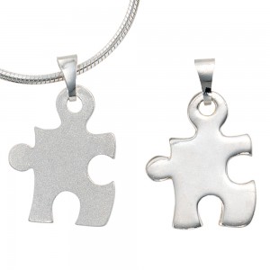 Anhänger Partneranhänger 2-teilig 925 Sterling Silber mattiert