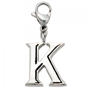 Anhänger Charm Buchstabe K Edelstahl