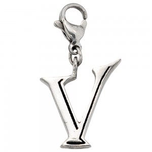 Anhänger Charm Buchstabe V Edelstahl