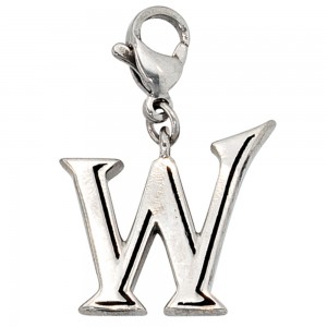 Anhänger Charm Buchstabe W Edelstahl