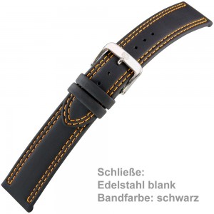 Uhrenarmband Men 20mm Kalbleder mit Kautschukgriff