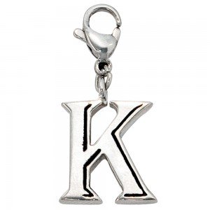 Anhänger Charm Buchstabe K Edelstahl