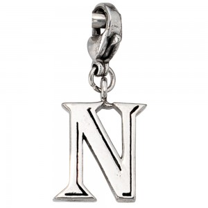 Anhänger Charm Buchstabe N Edelstahl