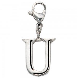 Anhänger Charm Buchstabe U Edelstahl