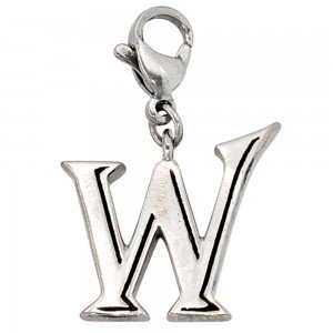 Anhänger Charm Buchstabe W Edelstahl