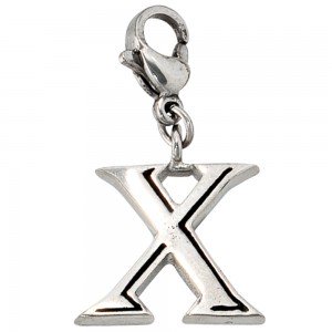 Anhänger Charm Buchstabe X Edelstahl