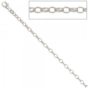 Ankerkette 925 Silber 3,0mm 60cm Halskette Kette Silberkette Karabiner