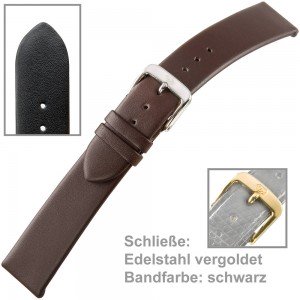 Uhrenarmband Men 18mm Kalbleder schwarz