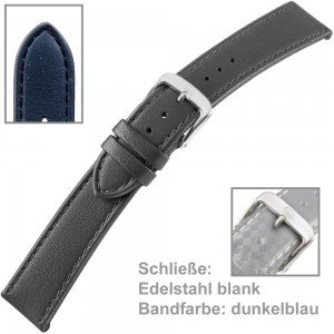 Uhrenarmband Men 22mm Kalbleder dunkelblau
