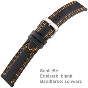 Uhrenarmband Men 20mm Kalbleder mit Kautschukgriff