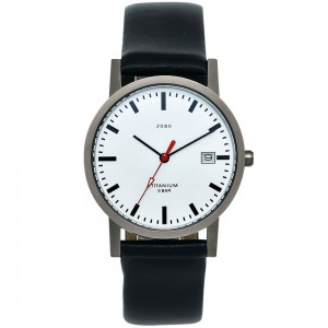 JOBO Damen Armbanduhr Quarz Analog Titan Leder Datum Damenuhr