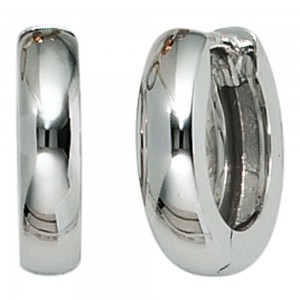 Creolen rund 585 Weißgold Ohrringe Goldohrringe Goldcreolen