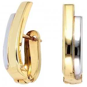 Creolen 333 Gelbgold bicolor Ohrringe Goldohrringe Goldcreolen