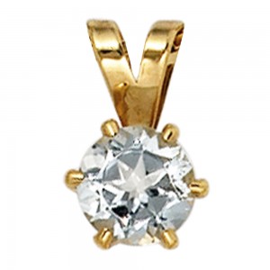 Anhänger 585 Gelbgold 1 Aquamarin hellblau Goldanhänger