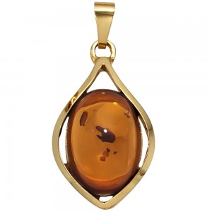 Anhänger 375 Gelbgold 1 Bernstein Bernsteinanhänger
