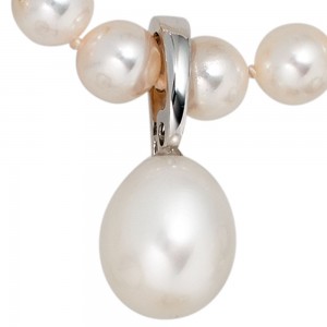 Einhänger Anhänger 585 Weißgold 1 Süßwasser Perle Perlenanhänger
