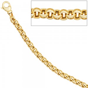Erbsarmband 585 Gelbgold 19cm Armband Goldarmband Karabiner