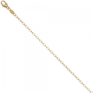 Weit-Ankerkette 585 Gelbgold 2mm 50cm Karabiner Gold Kette Halskette Goldkette