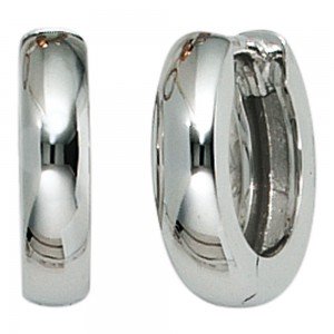 Creolen rund 585 Weißgold Ohrringe Goldohrringe Goldcreolen