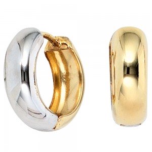 Creolen rund 333 Gelbgold bicolor Ohrringe Goldohrringe Goldcreolen