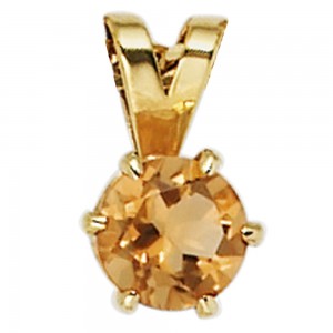 Anhänger 585 Gelbgold 1 Citrin orange Goldanhänger