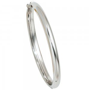 Armreif Armband oval 585 Weißgold Goldarmreif Kastenschloss