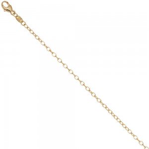 Weit-Ankerkette 585 Gelbgold 2mm 50cm Karabiner Gold Kette Halskette Goldkette