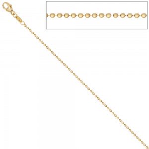 Kugelkette 585 Gelbgold 1,5mm 42cm Gold Kette Halskette Goldkette Karabiner