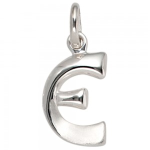 Anhänger Buchstabe E 925 Sterling Silber matt Buchstabenanhänger